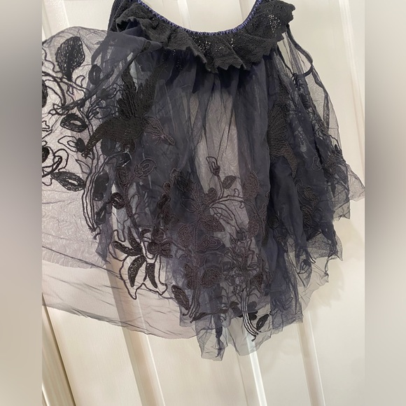 Free People sheer floral lace cold shoulder top trapeze tulle sexy - Picture 4 of 13